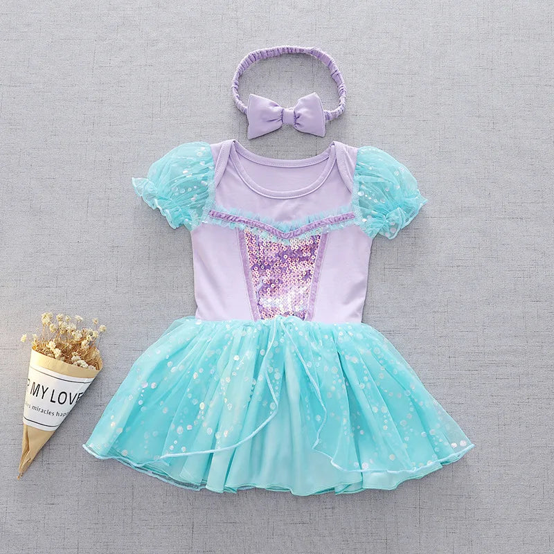 Robe Tutu Princesse Bébé Fille avec Bandeau – Tenue Anniversaire, Baptême & Cérémonie 3-18 Mois