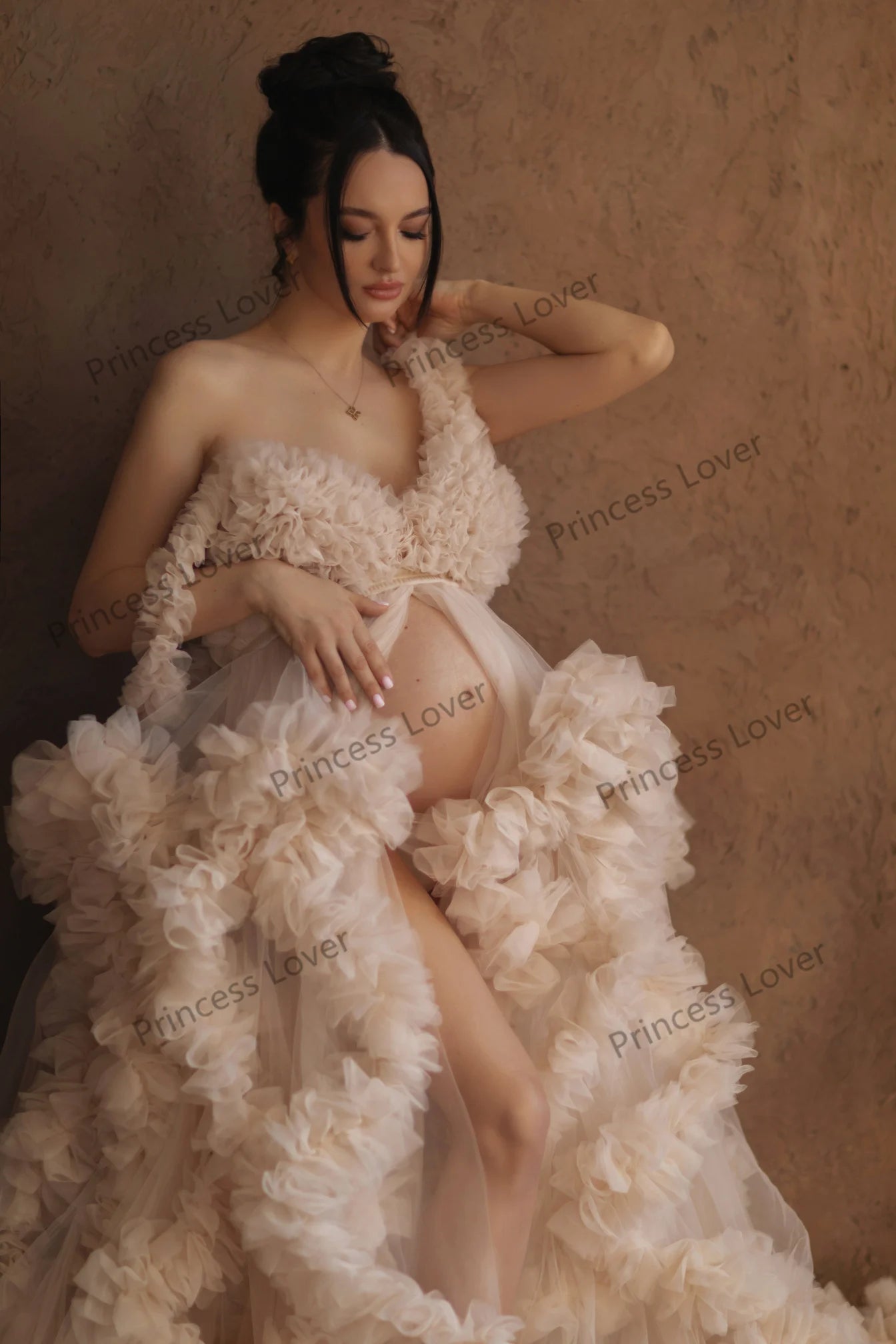 Robe Maternité Séance Photo Luxe — Tulle Volanté Sur Mesure, Baby Shower & Grande Taille