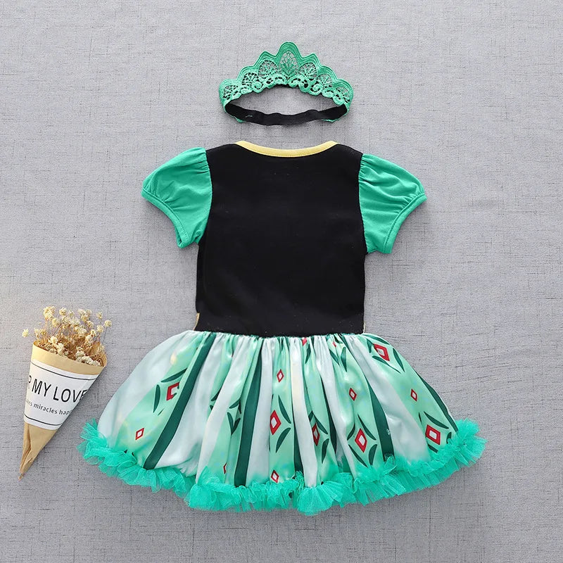 Robe Tutu Princesse Bébé Fille avec Bandeau – Tenue Anniversaire, Baptême & Cérémonie 3-18 Mois
