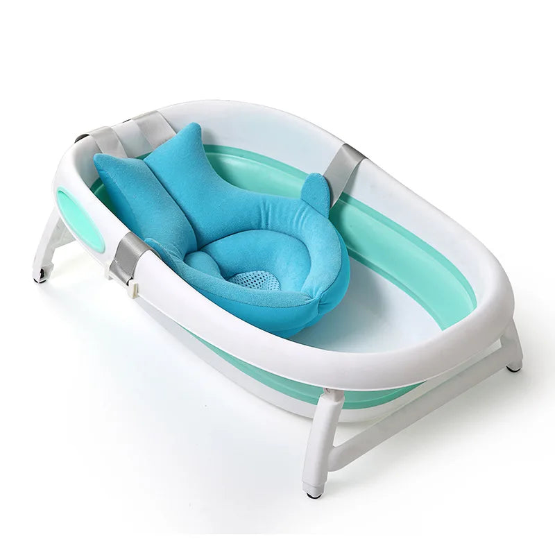 Tapis de Bain Requin Bébé Pliable 80cm – Siège Doux Antidérapant Nouveau-Né | Rose & Bleu