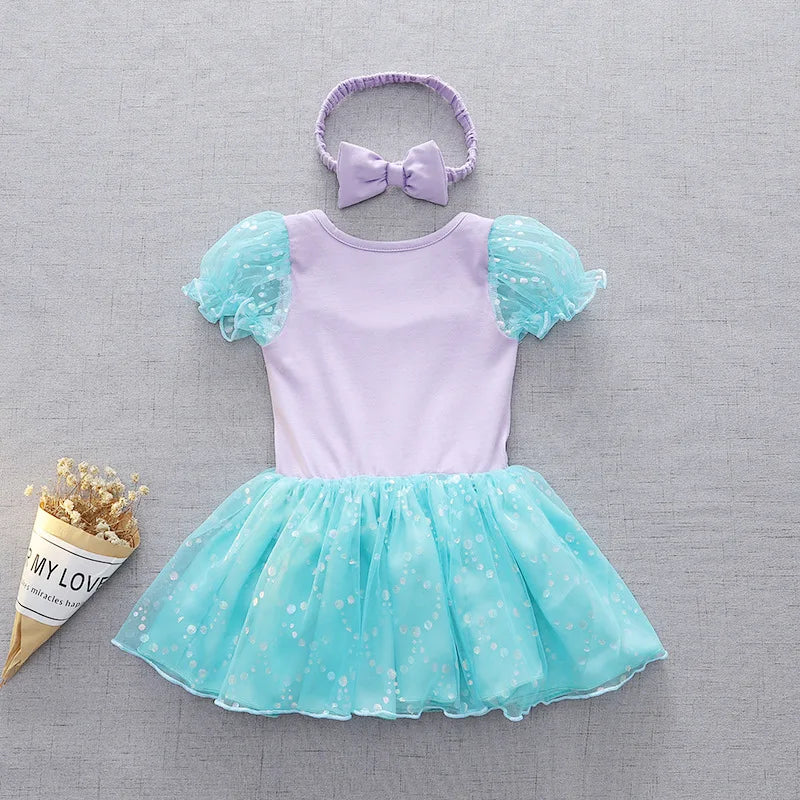 Robe Tutu Princesse Bébé Fille avec Bandeau – Tenue Anniversaire, Baptême & Cérémonie 3-18 Mois