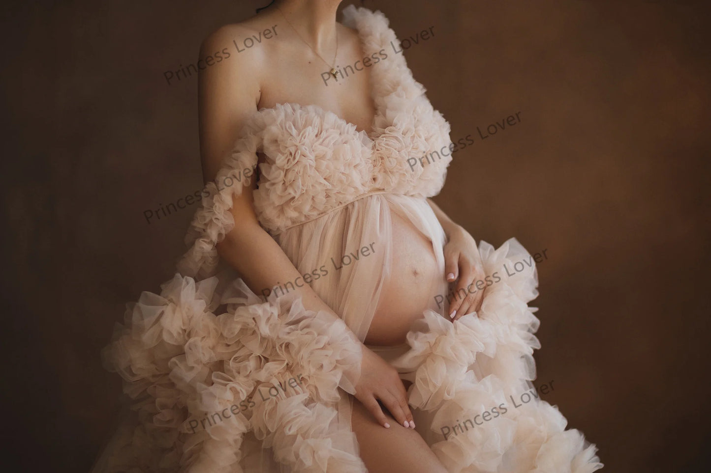 Robe Maternité Séance Photo Luxe — Tulle Volanté Sur Mesure, Baby Shower & Grande Taille