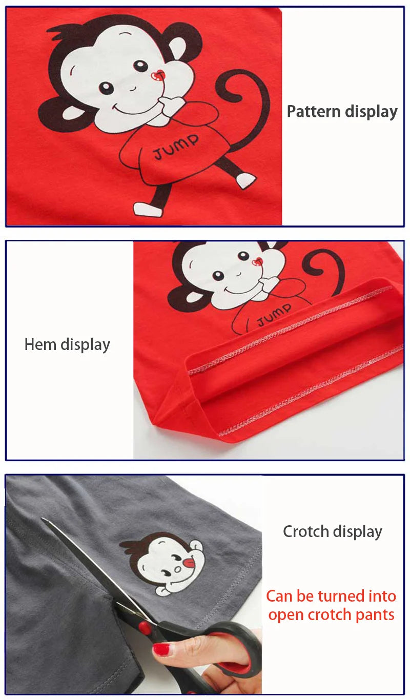 Ensemble T-Shirt & Short Bébé Été – Coton Cartoon Garçon & Fille | Tenue Casual Enfant