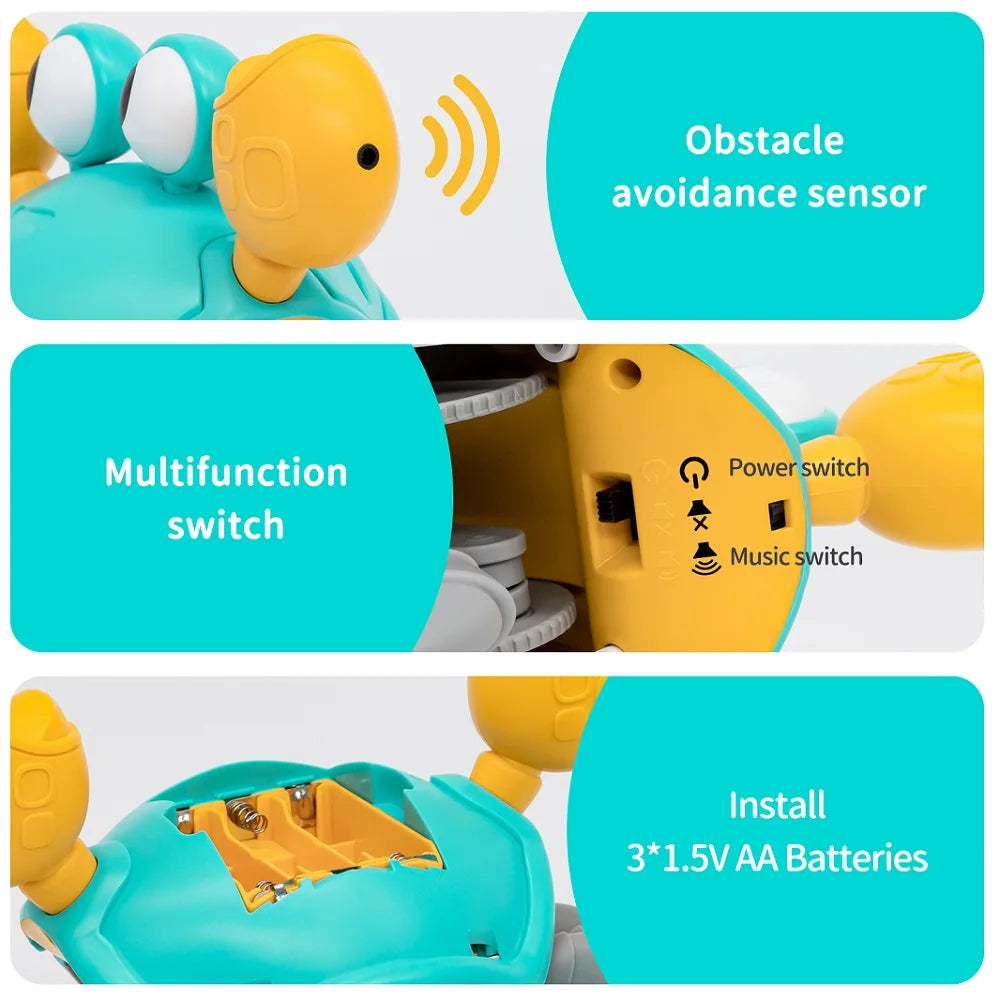 Jouet Crabe Bébé – Crabe Musical Dansant Électronique Capteur Infrarouge 3-6 Ans