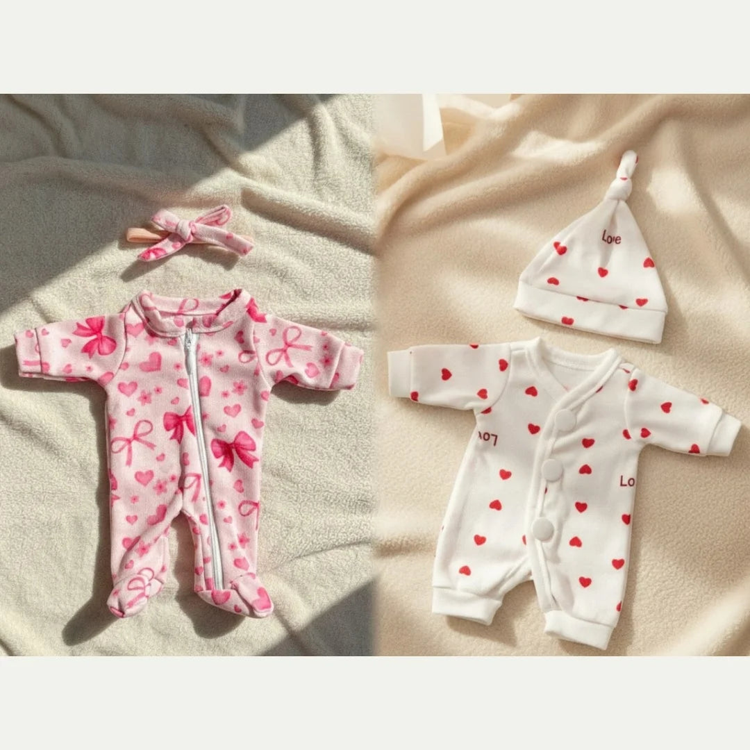 4 Styles Cutest Baby Romper Outfits for Size 8-9Inch Newborn Dolls Soft Touch Handmade High Quality Clothes With Hat