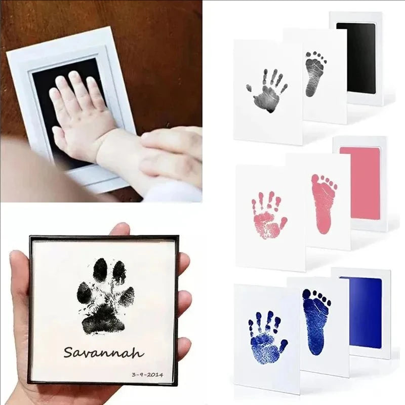 Kit Empreintes Bébé avec Cadre Photo – Tampon Encre DIY | Souvenir Naissance & Baby Shower Cadeau Original