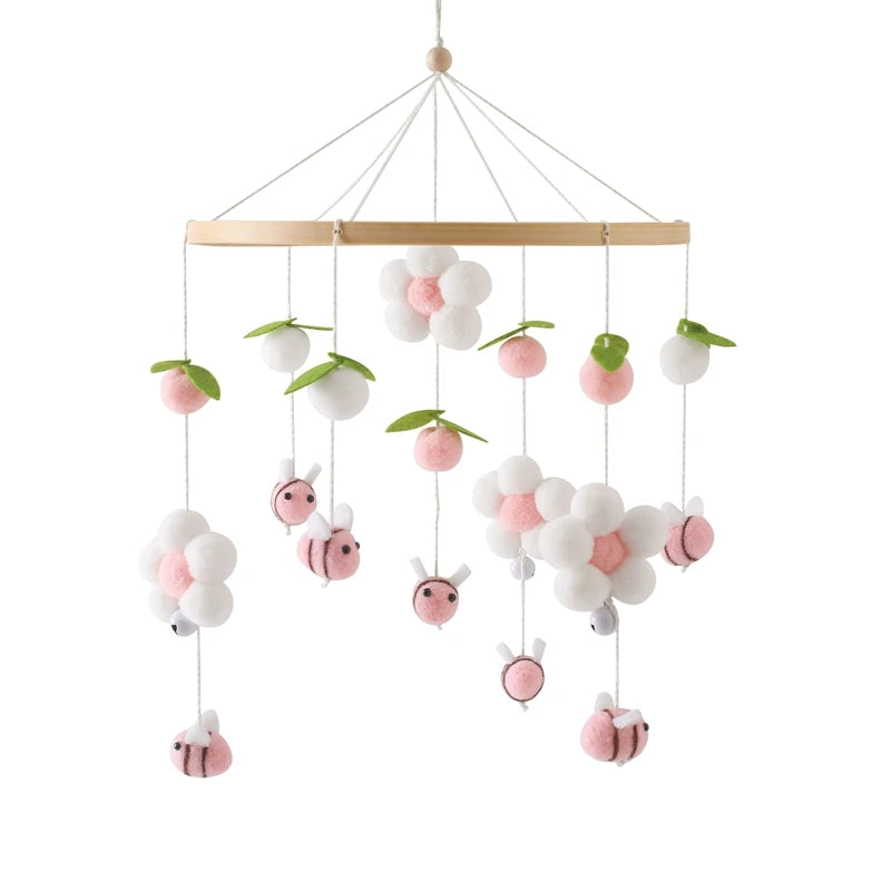 Mobile Hochet Bois & Crochet Bébé – Cloche Lit Étoiles & Pendentifs | Support Nuage | 27 Modèles