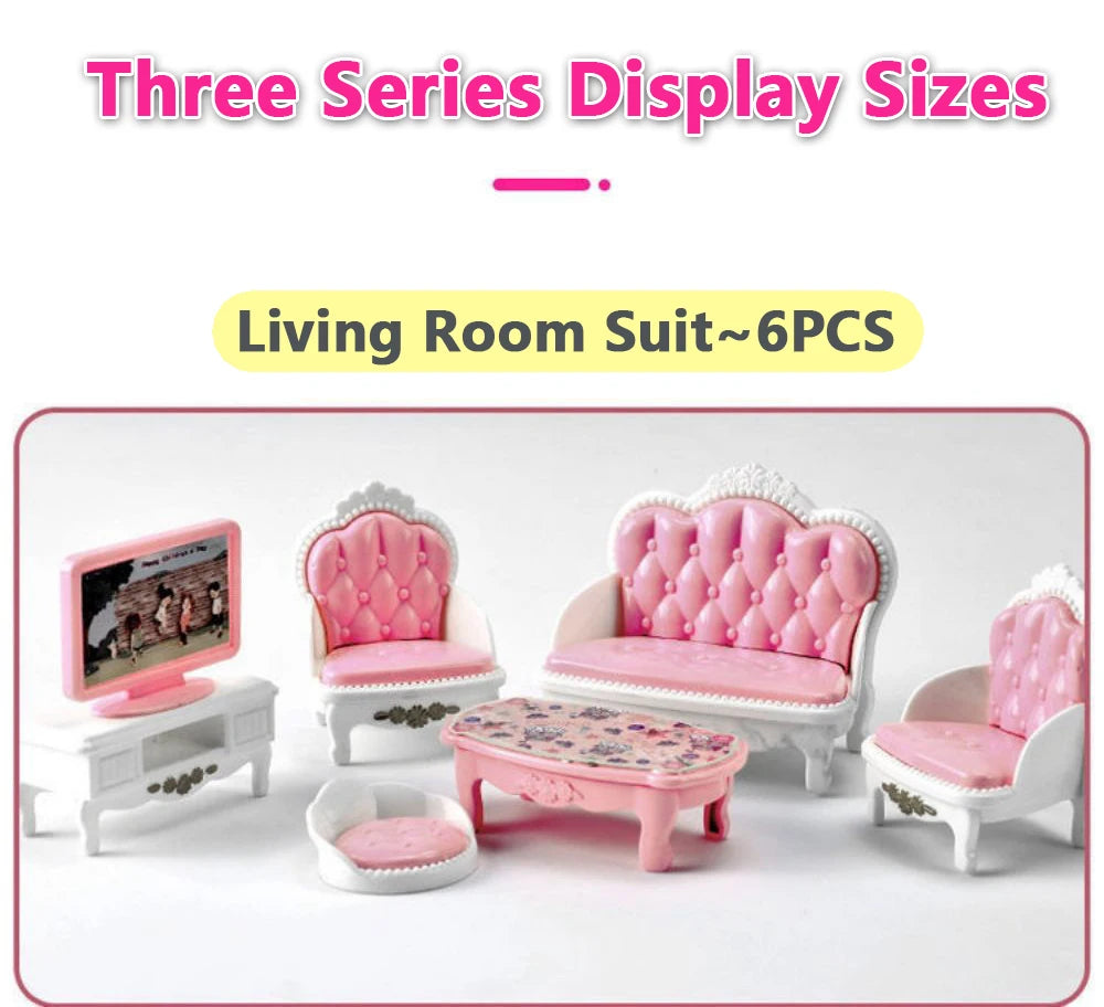 Mobilier Miniature 1:12 Maison de Poupée – Cuisine, Lit Superposé, Bus Rose & Accessoires Fille
