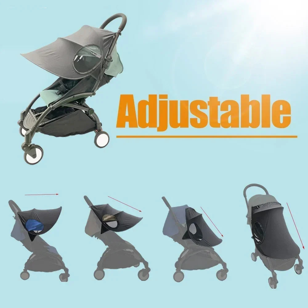 Pare-soleil poussette universel — Auvent Anti-UV UPF50+ Coupe-Vent | Toutes Marques CYBEX Joie Dooky