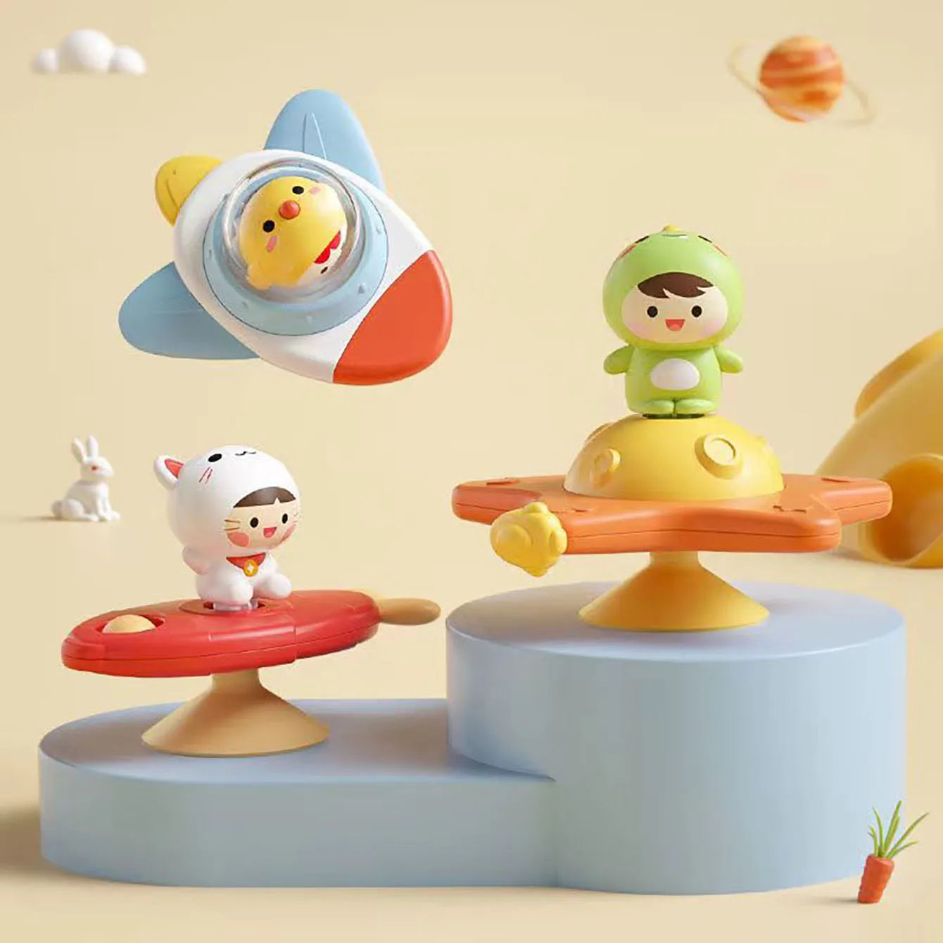 Jouet Ventouse Bébé Spinner Animal – Toupie Bain & Table Éveil Sensoriel 0-3 Ans