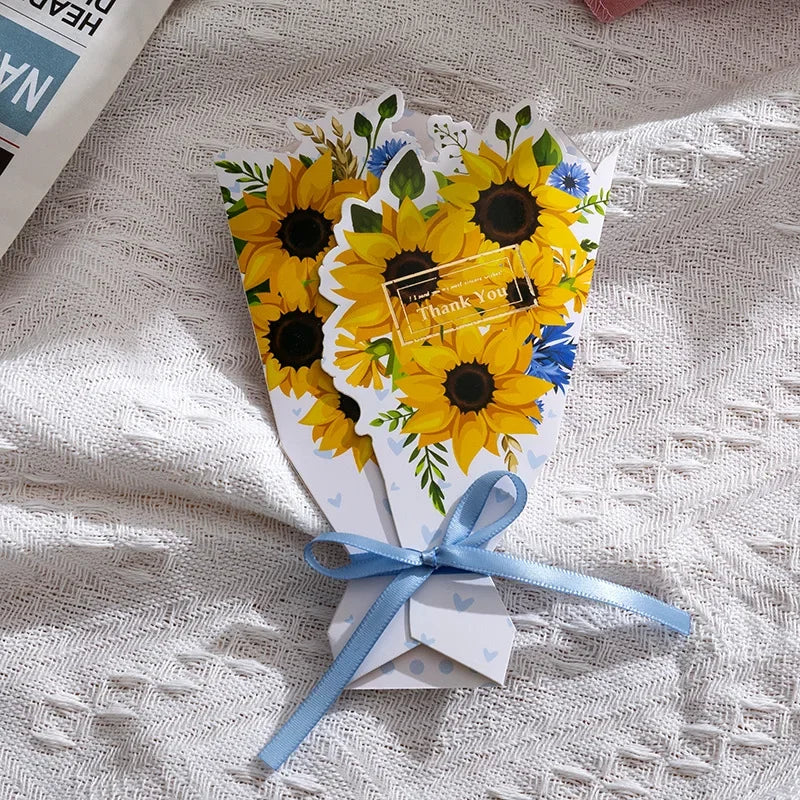 Carte de Vœux Fleurs 3D Bouquet Pliable – Anniversaire, Merci, Fête Maîtresse & Toutes Occasions