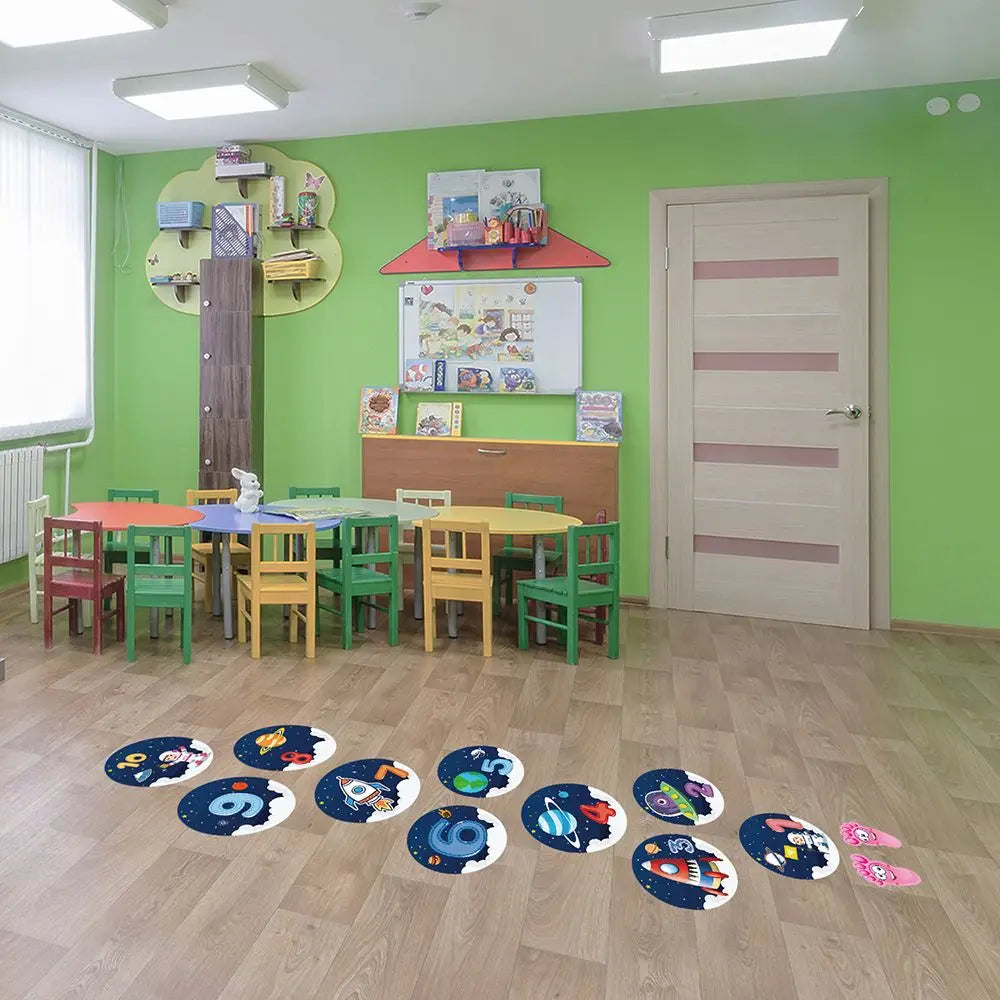 Sticker Sol Jeu de Marelle Chiffres – Autocollant PVC Éducatif Chambre Bébé Maternelle, Cadeau Parent-Enfant