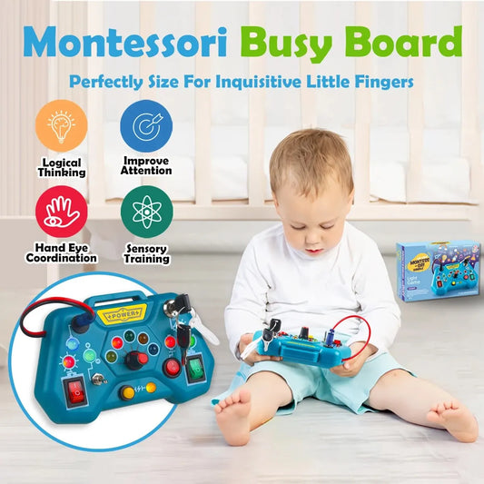 Busy Board Montessori Éducatif – Jouet de Voyage Enfant 3 à 6 Ans