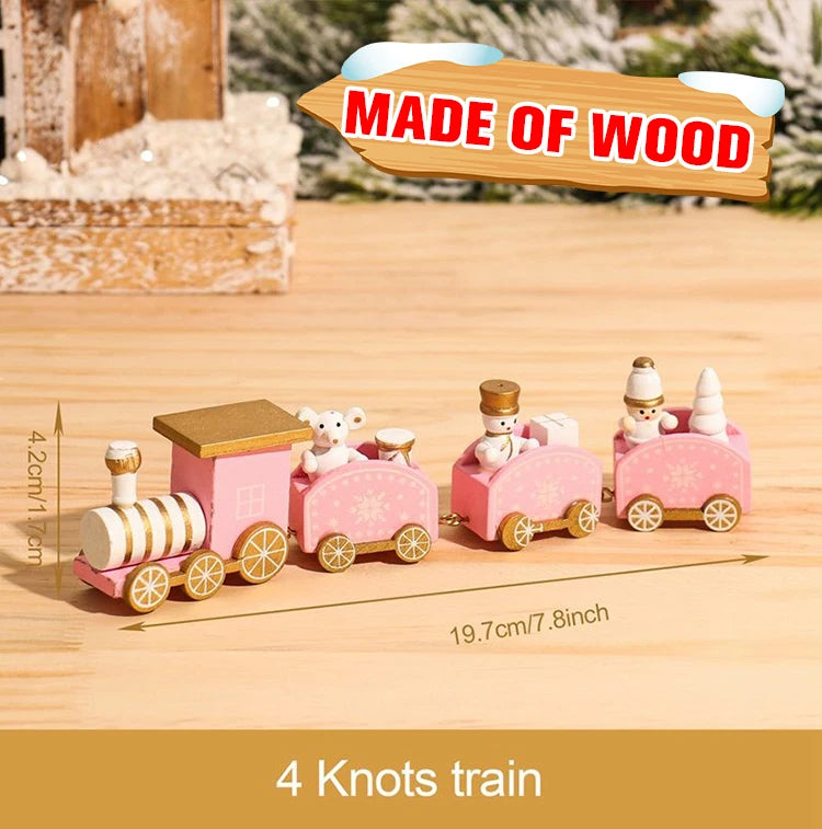 Train de Noël Miniature Bois – Décoration Sapin & Table Fêtes 2025, Cadeau Enfant Nouvel An 2026