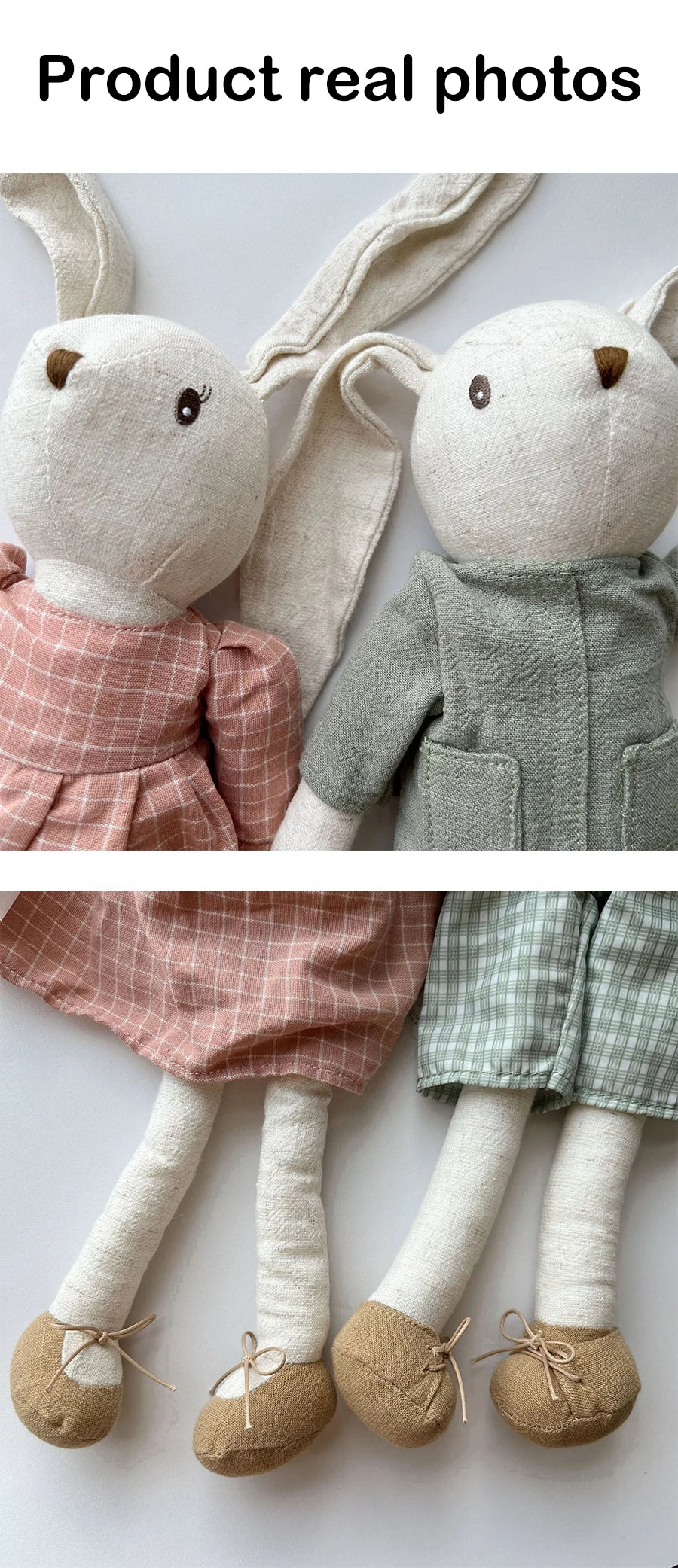 1PCS Children's Room Decor Rabbit Dolls with Overalls And Skirts Photography Props Baby Soothing Gifts Festival Greetings Gifts