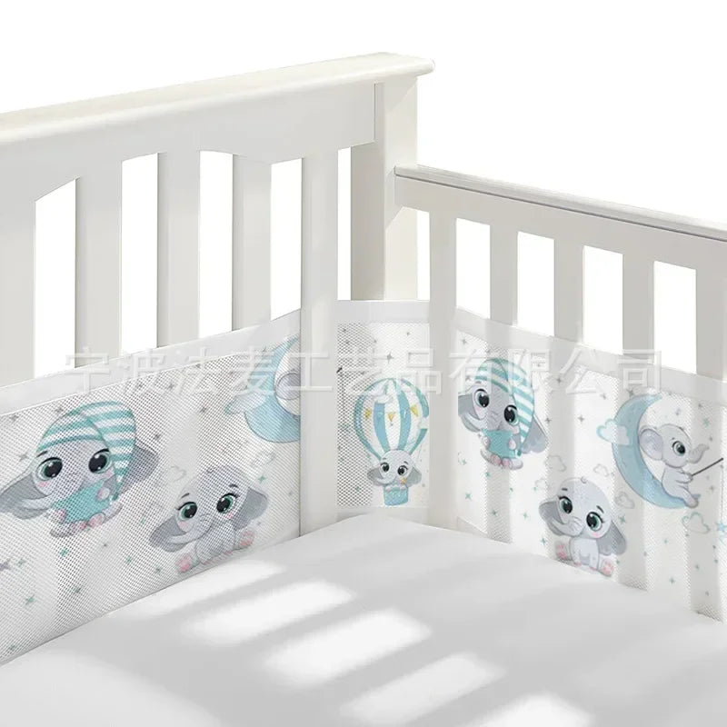 Tour de Lit Respirant Bébé — Mesh 4 Panneaux Protection Barreaux Anti-Étouffement