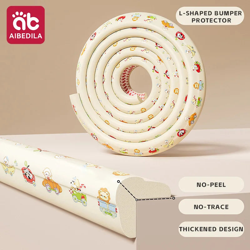 Protège coin bébé cartoon — Bande NBR Adhésif 3M Formes L & W | 4 Designs Mignons