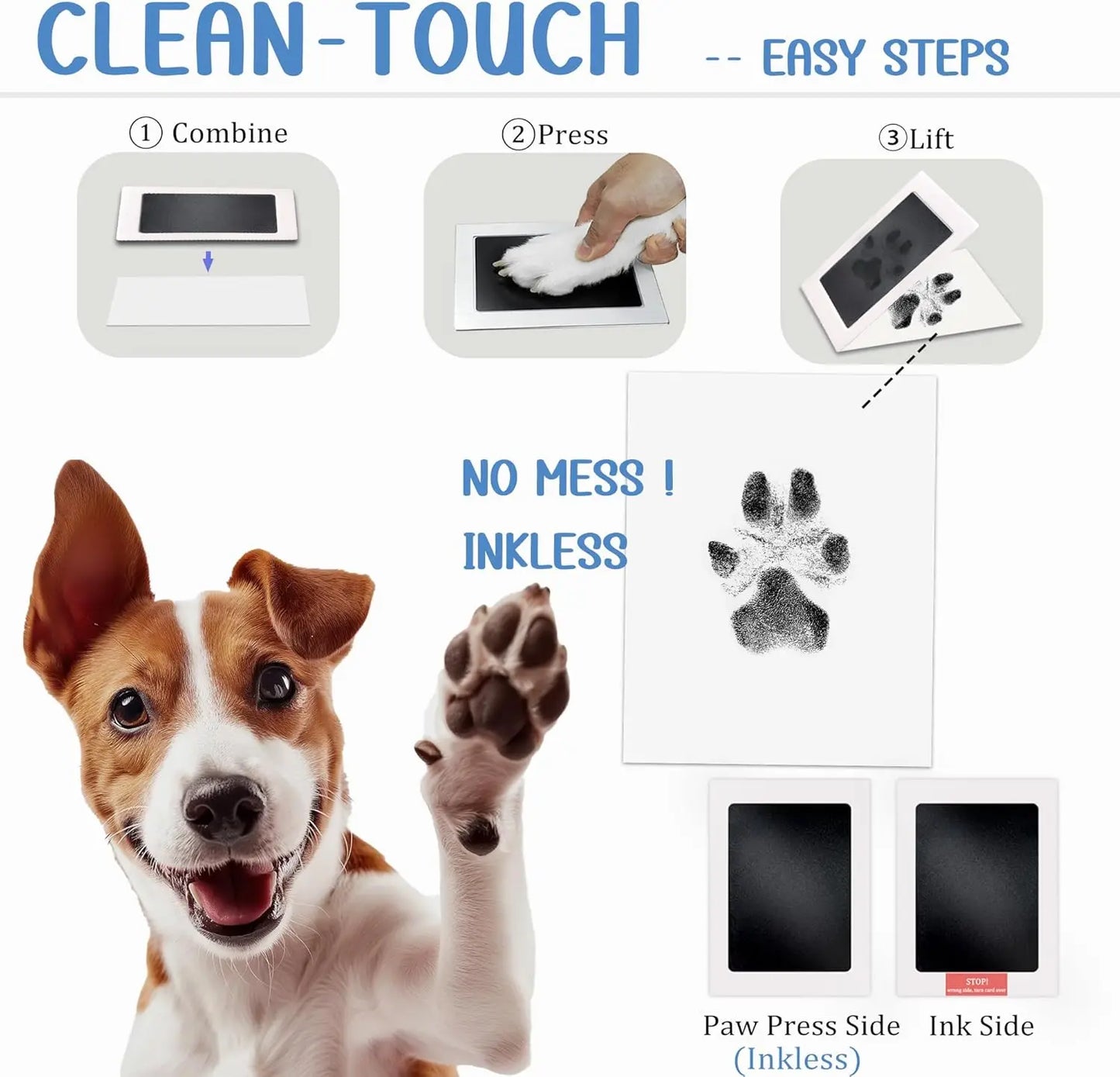 Tampon Empreintes Bébé 0-10 Mois & Chien – Inkless Sans Contact | Souvenir Naissance & Pattes Animal