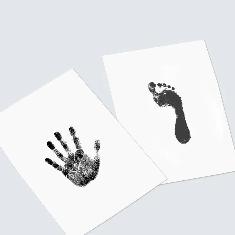 Kit Empreintes Bébé Premium – Cadre Photo 32x18cm + Tampon Encre | Souvenir Naissance 0-6 Mois