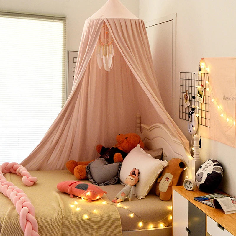 Ciel de lit bébé baldaquin moustiquaire — Tulle Féerique Princesse | Fille 12 Couleurs Décoration Chambre