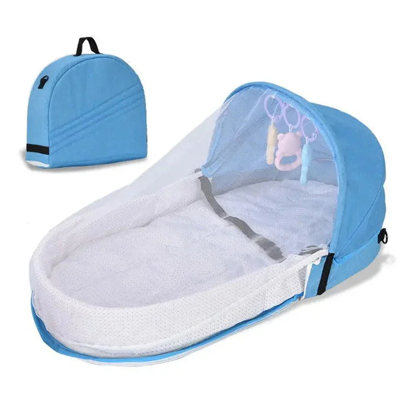 Lit Parapluie Bébé Pliable avec Moustiquaire & Matelas — Berceau Voyage Nomade | 4 Couleurs