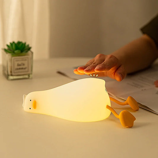 Duck Silicone Baby Night Light — Rechargeable Touch LED Soft Light | Baby & Kids Room Decor