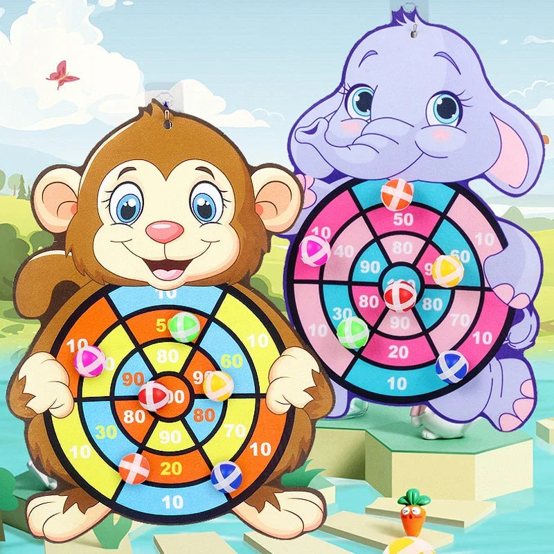 Jeu de Fléchettes Enfant Balle Collante Animal – Cible Montessori Intérieur 3-7 Ans