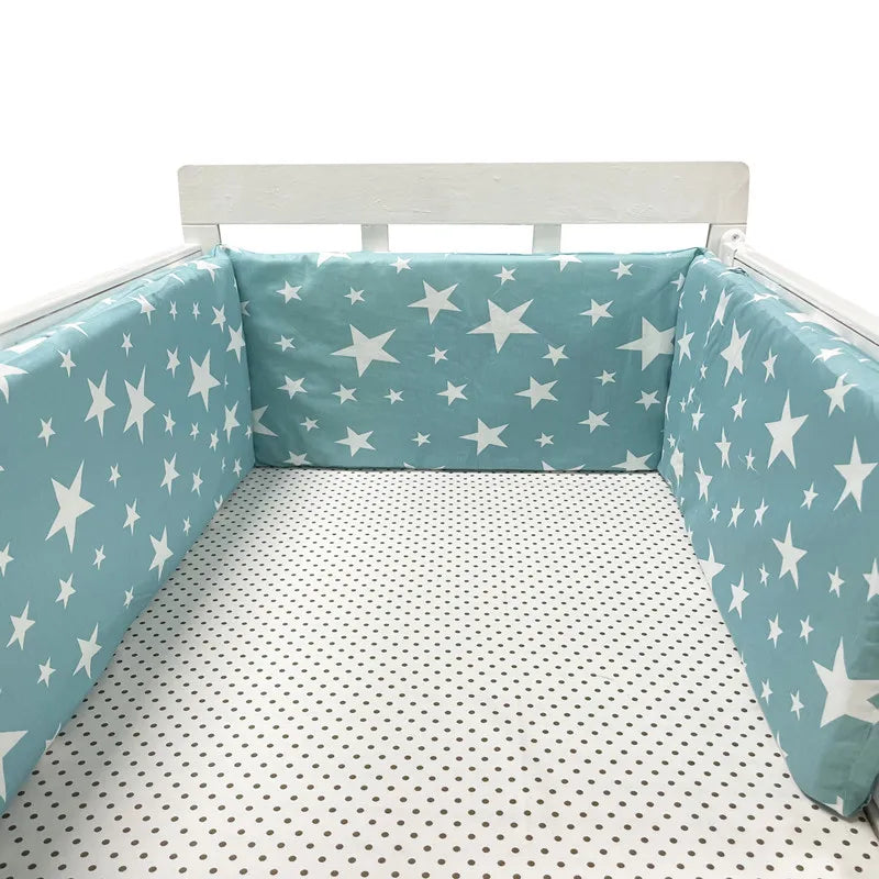 Tour de Lit Bébé Coton Épais 1 Pièce — Coussin Protège Barreaux Lavable | 24 Coloris Fille & Garçon