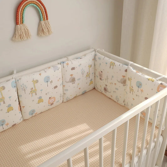 Barrière de lit enfant anti-chute — Coton Lavable Amovible 6 Pièces | Bleu, Beige, Blanc, Kaki