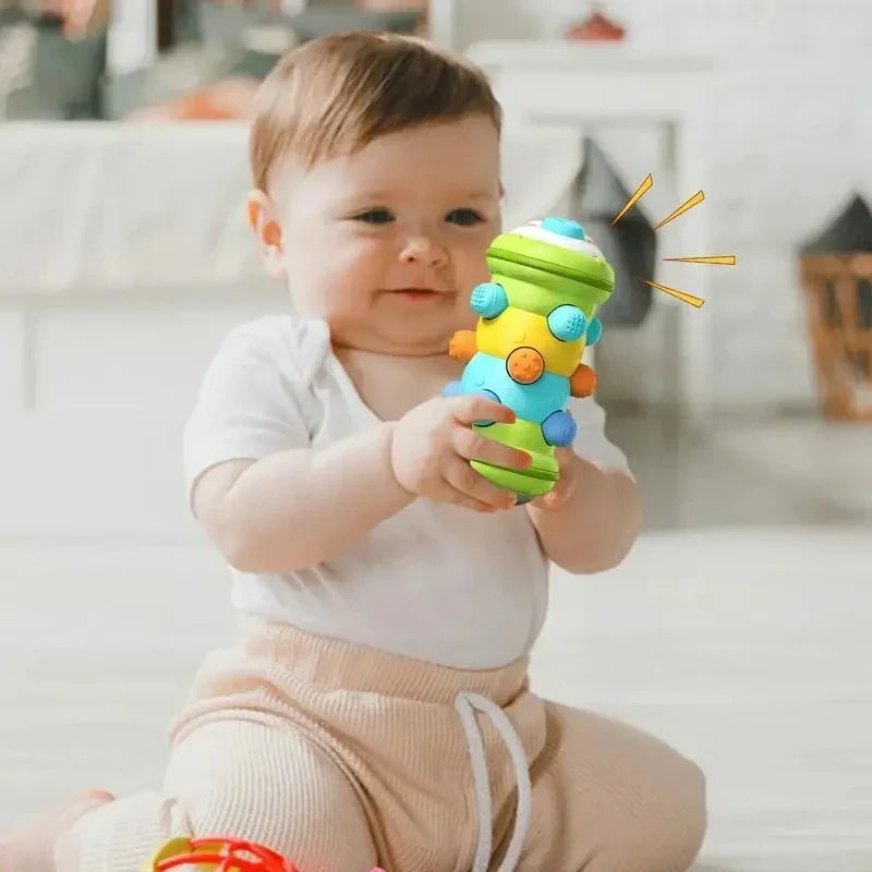 Rouleau de Ramper Montessori Bébé – Tummy Time Éveil Sensoriel 0-12 Mois | Bleu, Vert & Rose