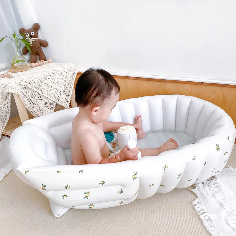 Baignoire Gonflable Bébé Enfant Cartoon Pliable 90x55cm – Portable Intérieur & Extérieur | 0-8 Ans