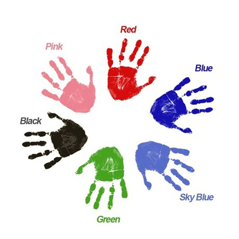 Kit Empreintes Mains & Pieds Bébé DIY 11 Couleurs – Tampon Encre Propre Sans Toxines | Cadeau Naissance 0-6 Mois