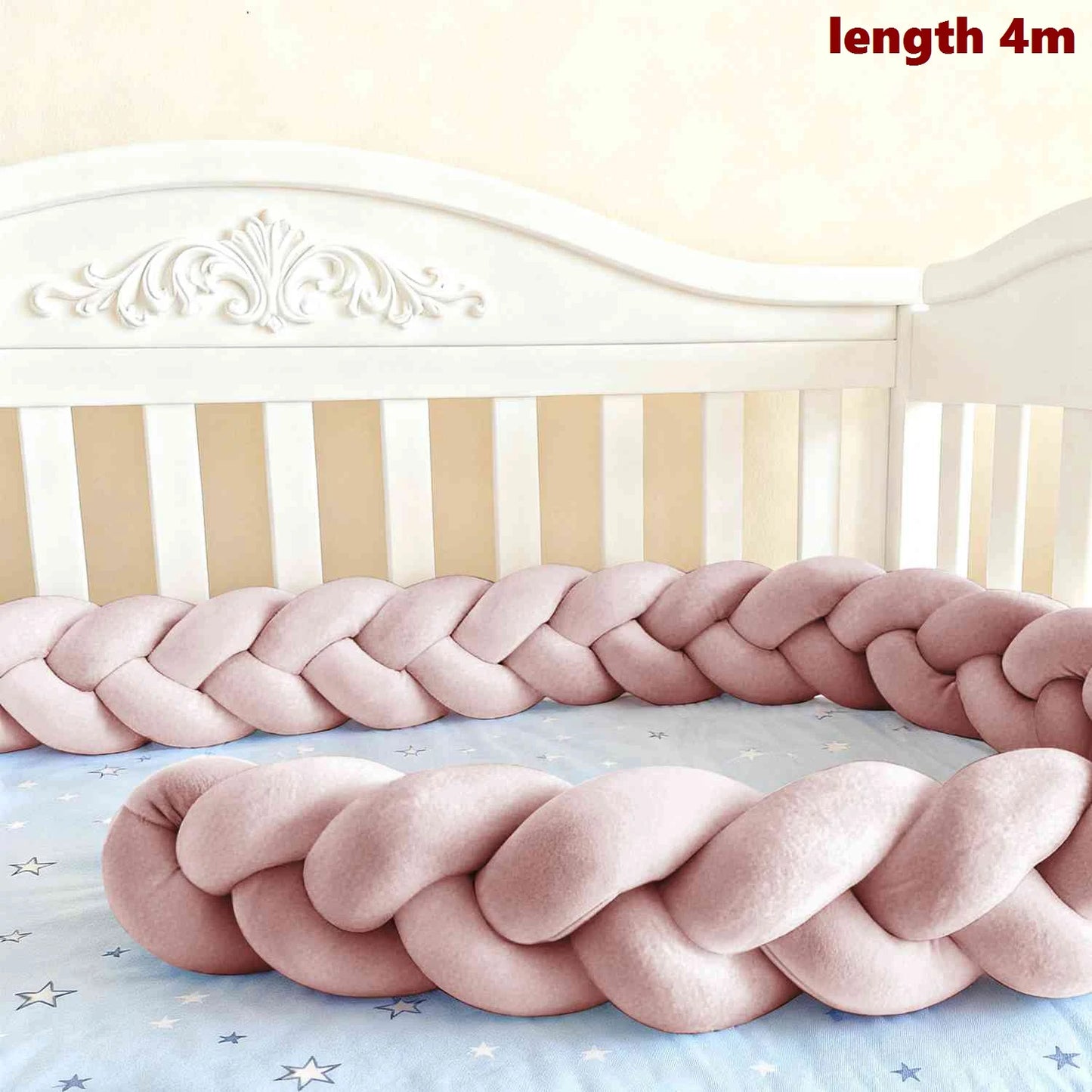 Tour de lit tressé bébé — Nœuds Spandex Doux 1-4M | 20 Coloris Garçon & Fille