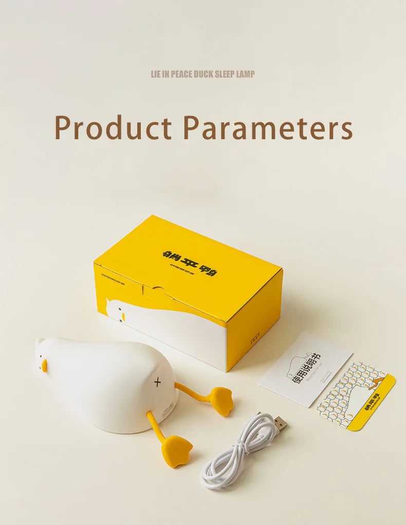 Veilleuse canard bébé silicone — LED Tactile Rechargeable Lumière Douce | Déco Chambre Bébé & Enfant