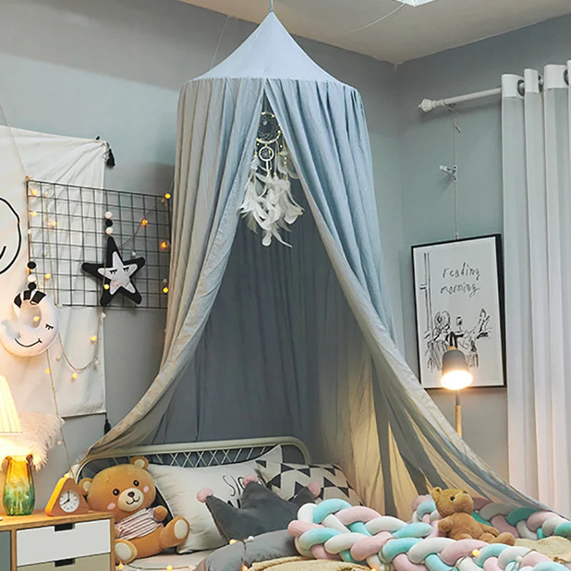Ciel de lit bébé baldaquin moustiquaire — Tulle Féerique Princesse | Fille 12 Couleurs Décoration Chambre