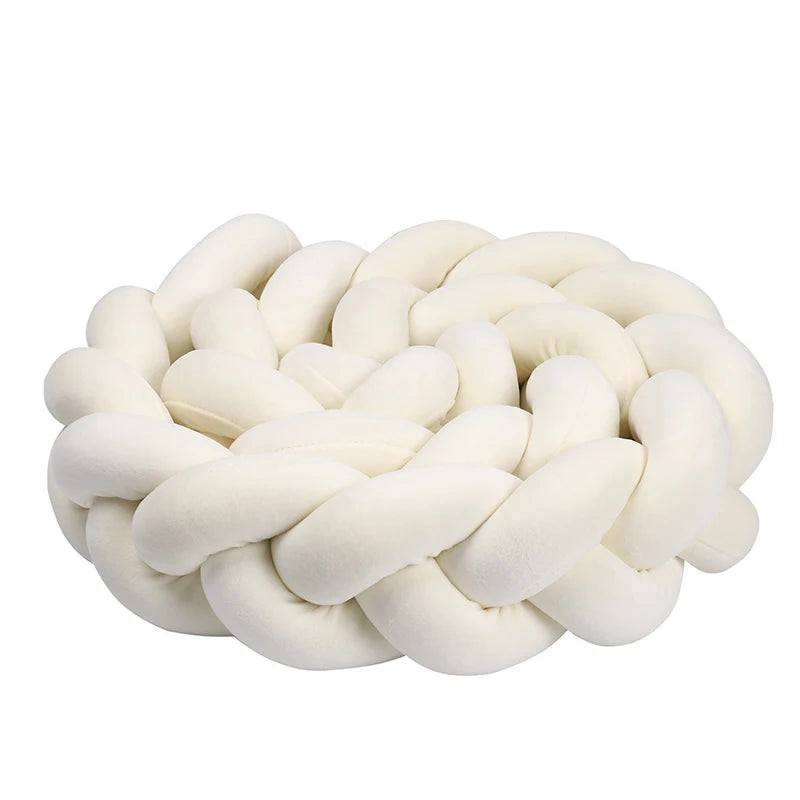 Bumper Lit Bébé Tressé Nœuds Rembourré – Tour de Lit Berceau Lavable 1M 2M 3M 4M