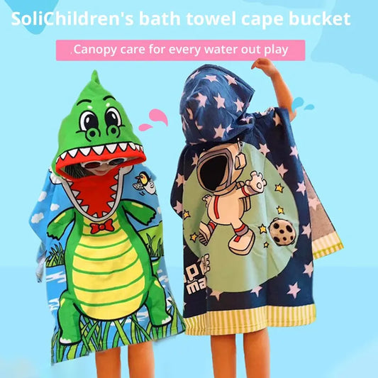 Cape de Bain Bébé à Capuche – Dinosaure ou Astronaute, Microfibre Douce et Séchage Rapide
