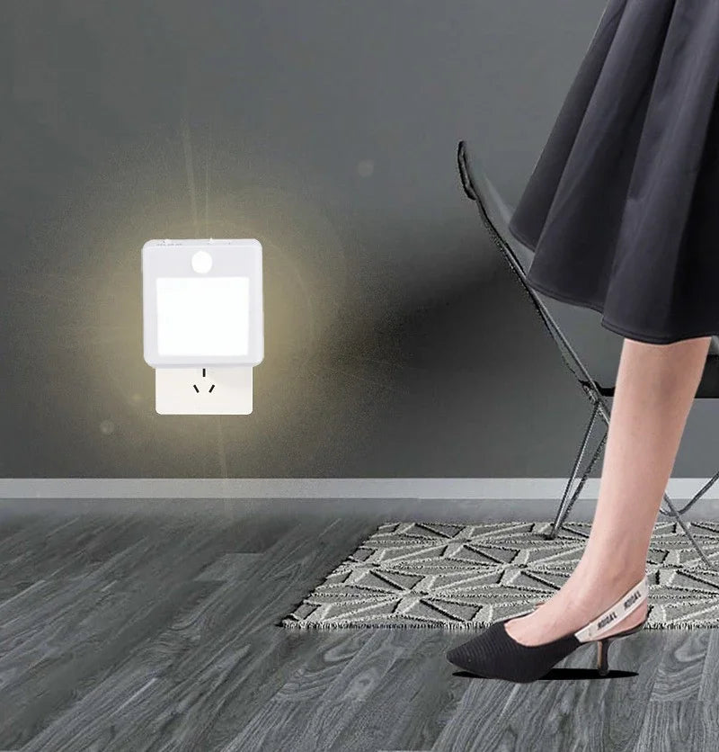 Veilleuse Prise Murale LED Capteur de Mouvement – Lampe Nuit Automatique Chambre Bébé & Enfant