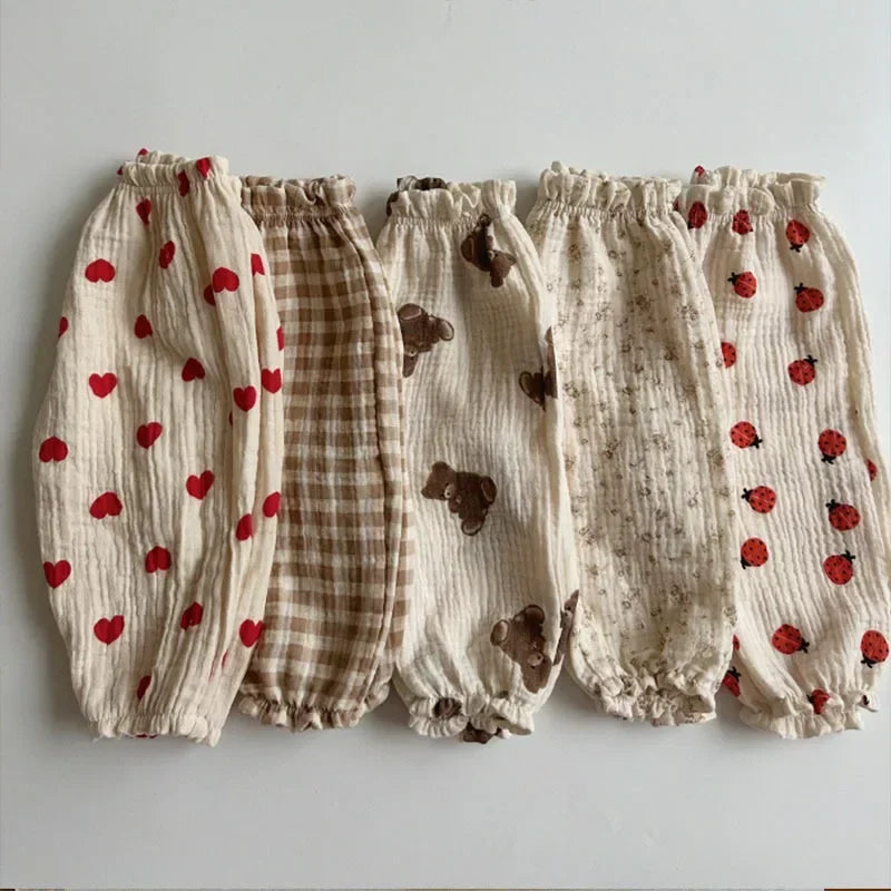 Pantalon Bébé Coton Bio – Mousseline Douce Imprimé Mignon Garçon & Fille 3-6M à 2-3 Ans