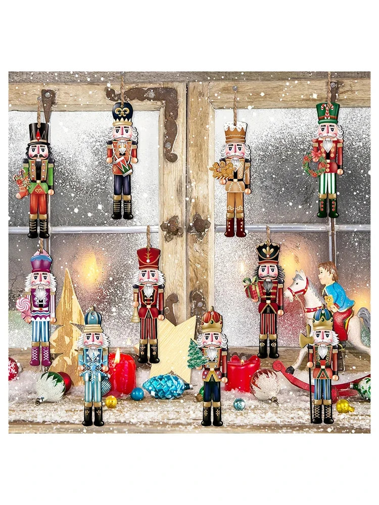Lot 12 Figurines Casse-Noisette Bois – Décoration Sapin Noël Miniature, Soldat Bois Cadeau Fêtes