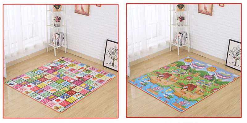 Tapis d’Éveil Éducatif Double Face Mousse 180x120cm – Ramper, Jouer & Apprendre | Motif Ferme & Lettres