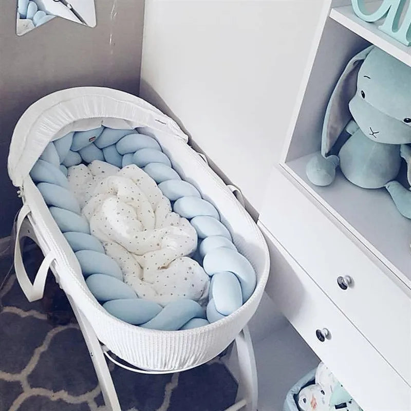Tour de Lit Bébé Tressé Nœuds – Pare-Chocs Berceau Lavable 1M 2M 3M 4M