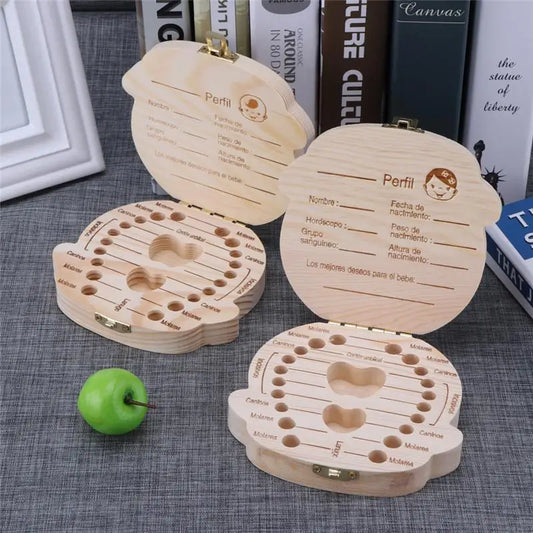 Boîte à Dents de Lait en Bois Garçon & Fille – Coffret Souvenir Naissance Bébé Cadeau Original