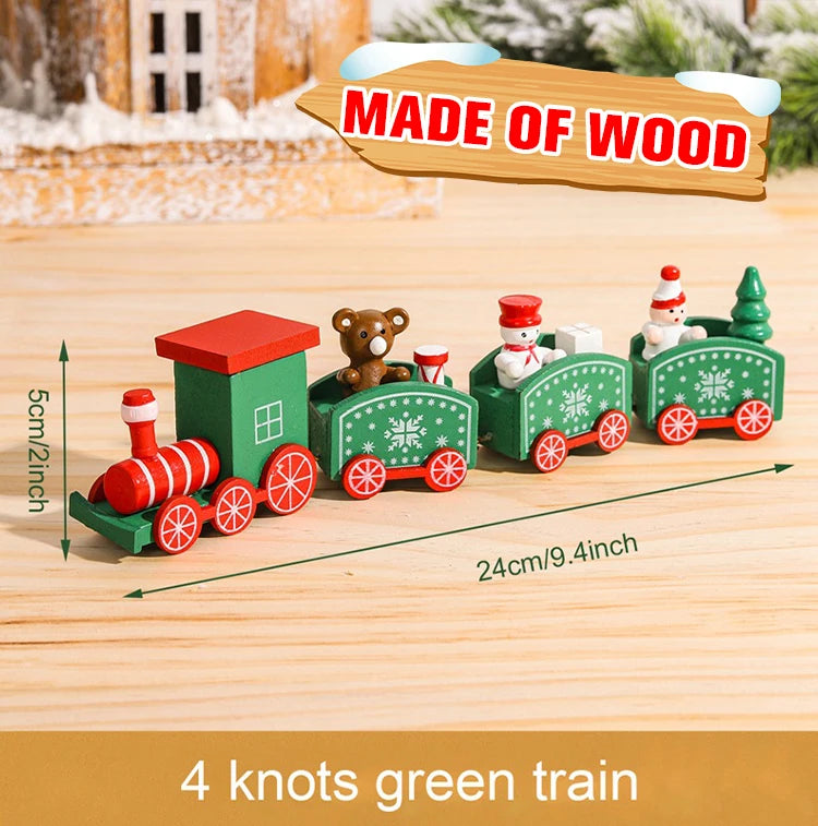 Train de Noël Miniature Bois – Décoration Sapin & Table Fêtes 2025, Cadeau Enfant Nouvel An 2026