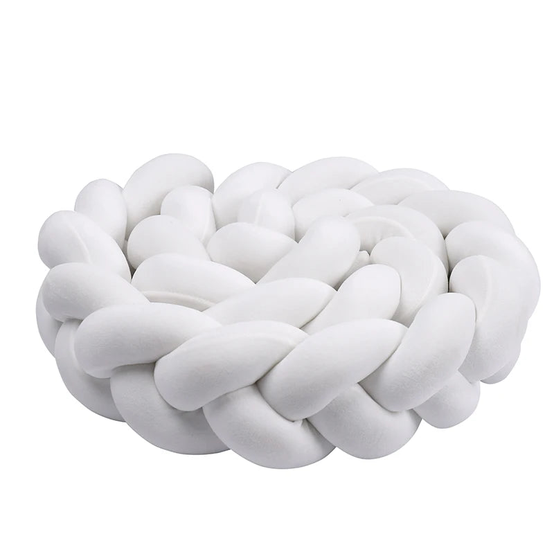 Bumper Lit Bébé Tressé Nœuds Rembourré – Tour de Lit Berceau Lavable 1M 2M 3M 4M