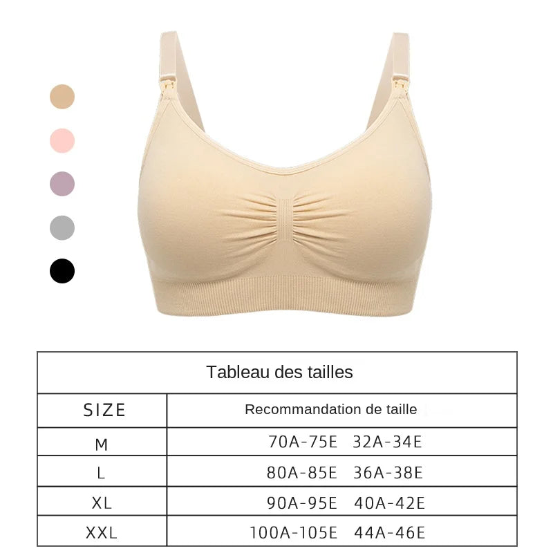Soutien-Gorge Allaitement Grande Taille Push-Up – Brassière Sans Coutures Forte Poitrine Respirante | Maternité Inclusive