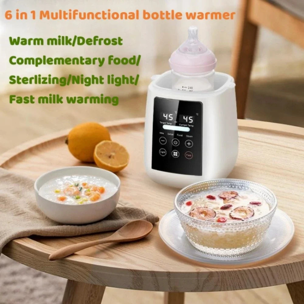Chauffe-Biberon Stérilisateur 6 en 1 – Chauffe Lait Maternel Multifonction Contrôle Température LCD