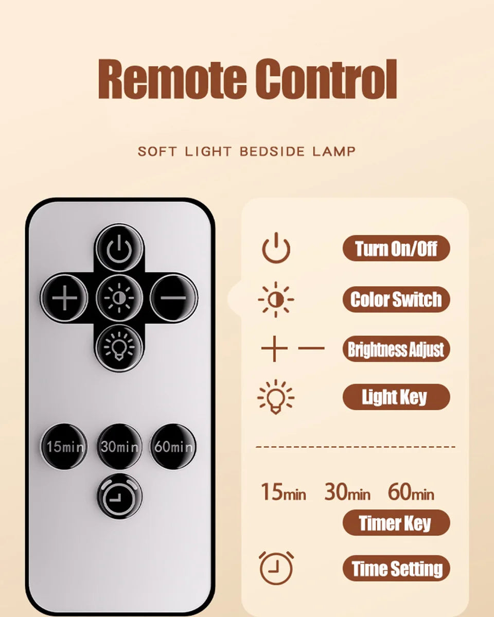 Veilleuse LED Tactile Rechargeable Bébé – 3 Couleurs & Luminosité Réglable USB-C | 9 Modèles Chambre Enfant