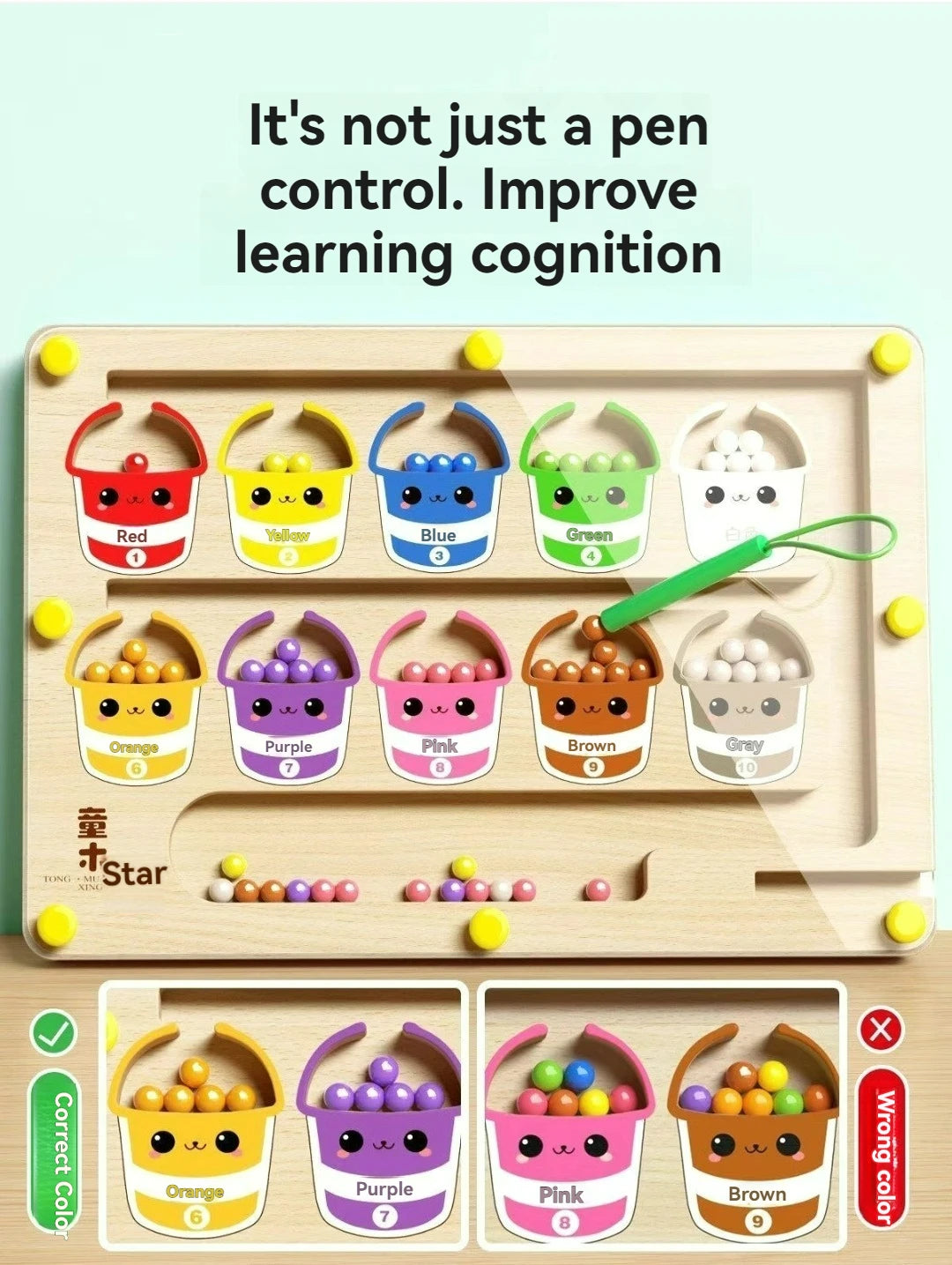 Labyrinthe Magnétique Balle Enfant – Concentration, Logique & Écriture | Puzzle Éducatif Dès 3 Ans | Taille M & L