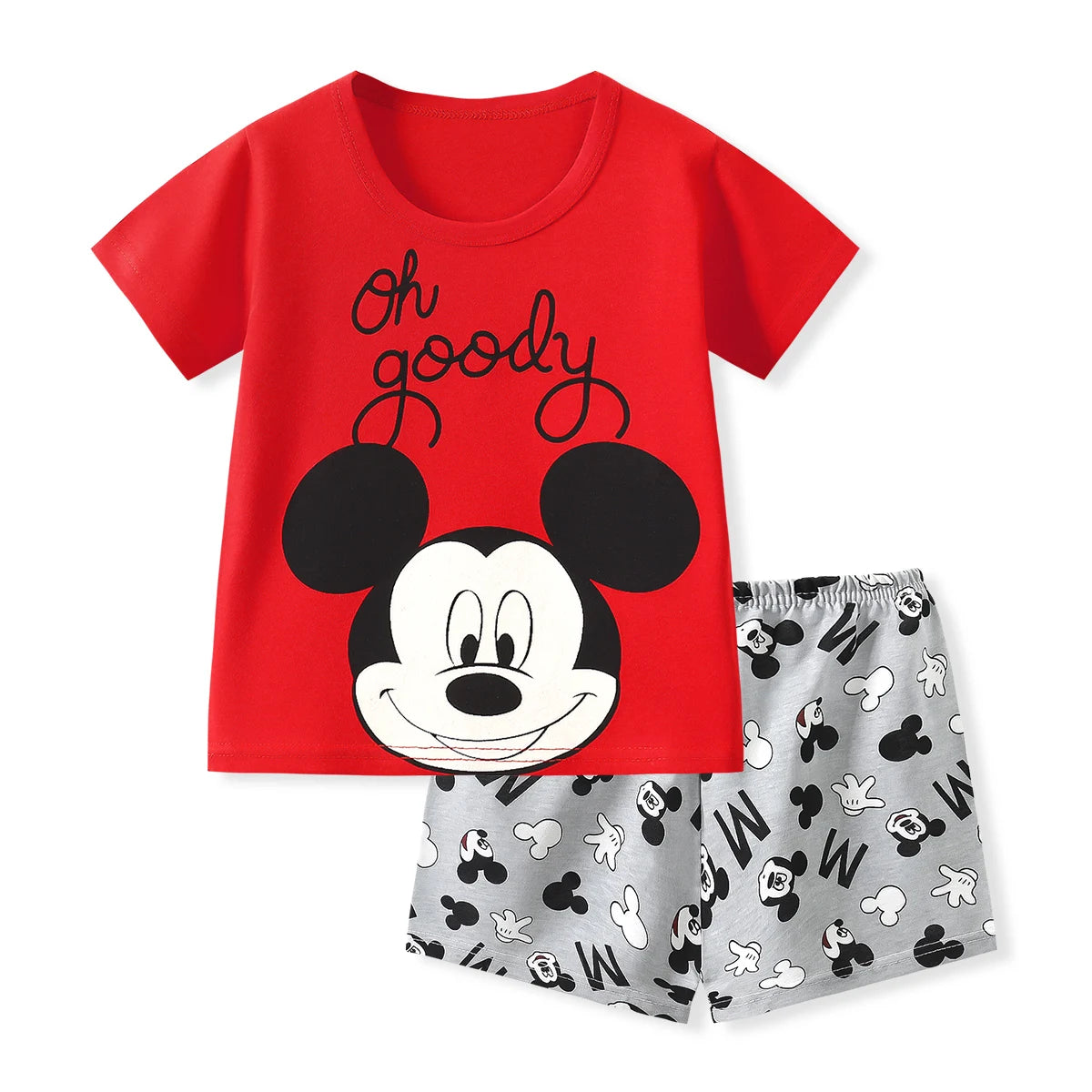 Ensemble Été Bébé 2 Pièces — T-Shirt Manches Courtes & Short Cartoon, Unisexe 9M-4 Ans